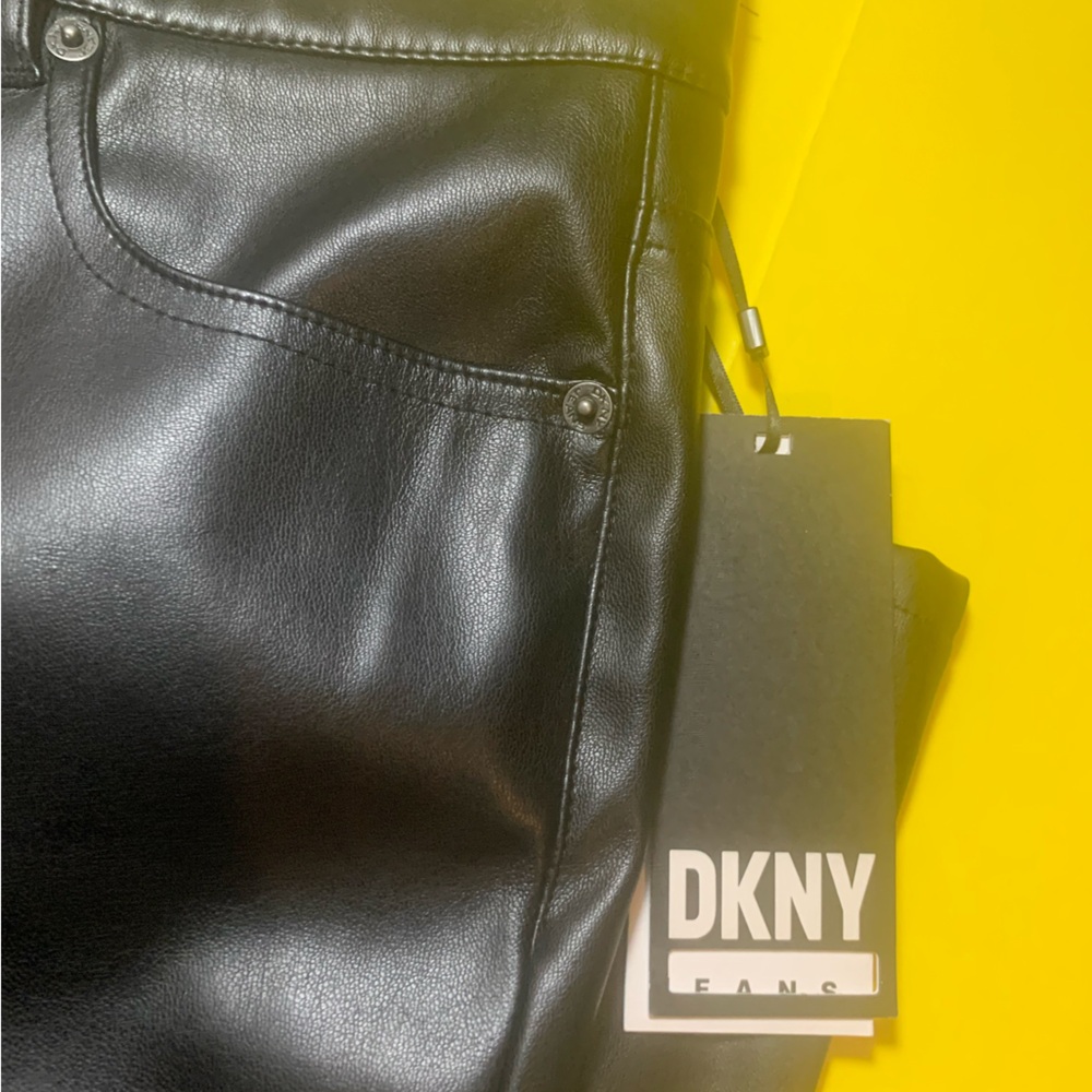 DKNY Black Faux Leather  Size 14
